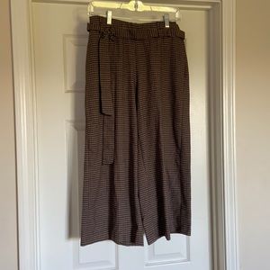 ZARA Trafaluc brown check wool pants